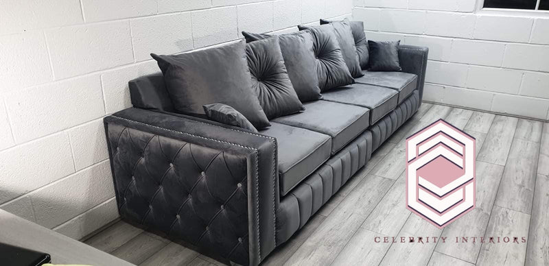 Chromesofa mercurylustro sofa lustro bespoke home homedecor crushedvelvetsofa crushedvelvet 3+2sofa shinysofa sofawithdiamonds interiordesign livingroom furnituredesign furniture fyp trend christinamarone studding beautiful love living couch velvetsofa bespokesofa scatterbackcushions formalbackcushions 