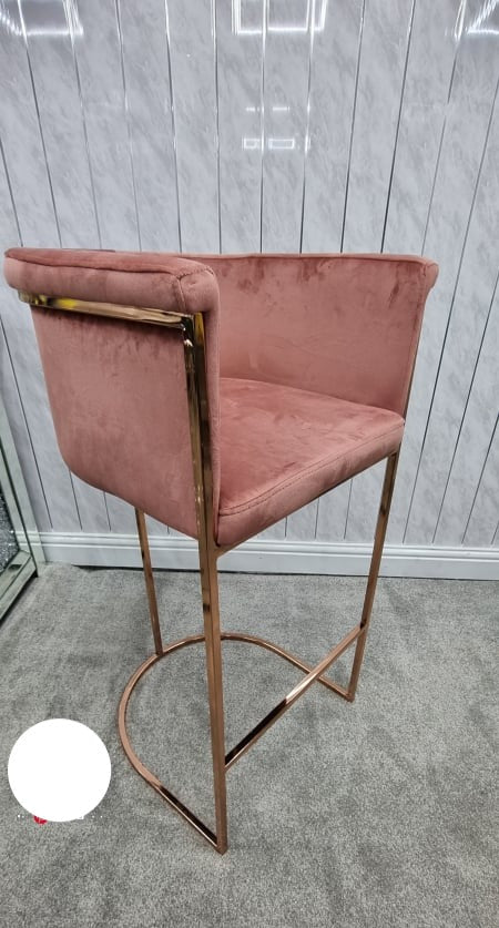 Hilton Luxury Metal Plating Barstool - PINK & ROSE GOLD