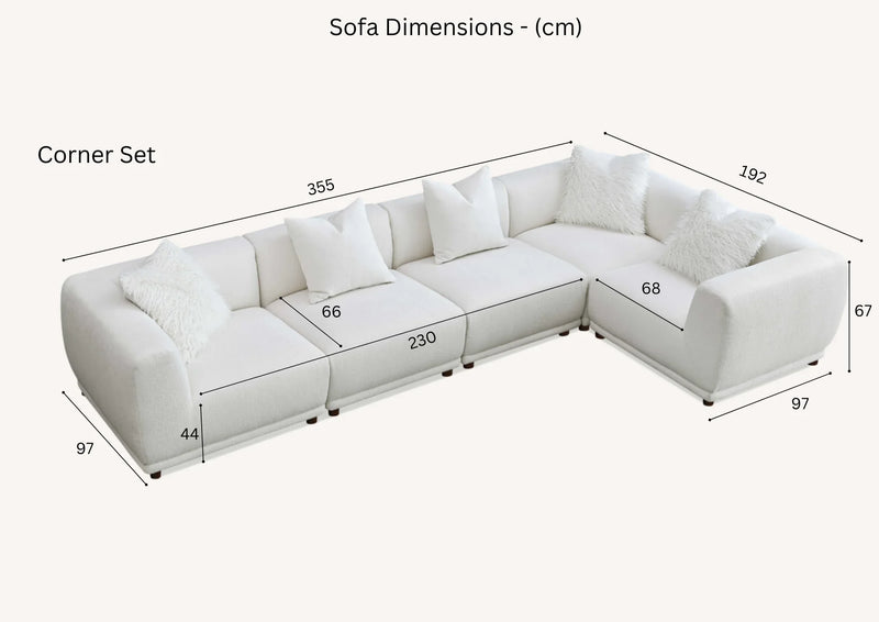 Aluxo Lottie Modular Corner Group in Polar Boucle