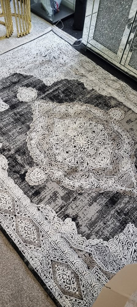 Santorini Rug 240 x 145 Grey Dark Grey, Silver