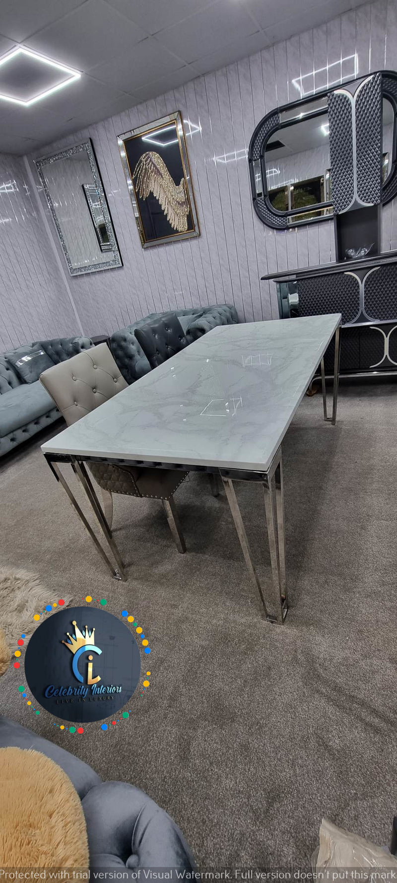 Barcelona Marble/Ceramic Dining Table  1.2m and 1.5m