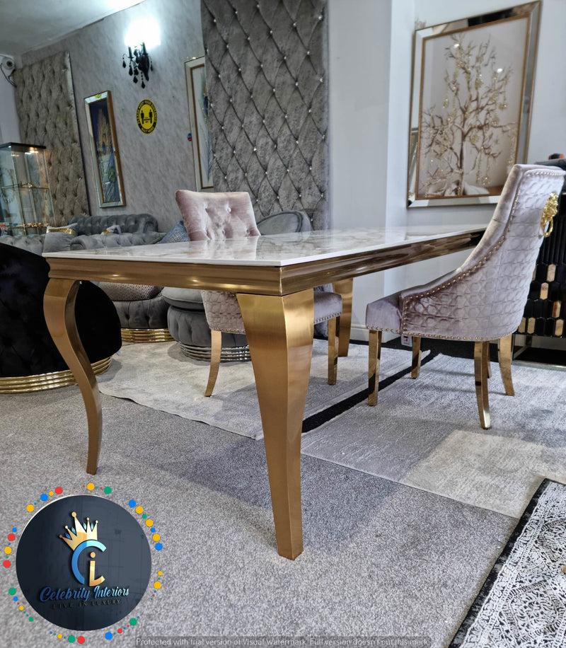 Lewis Gold Ceramic Dining Table1.5 and1.8m Size