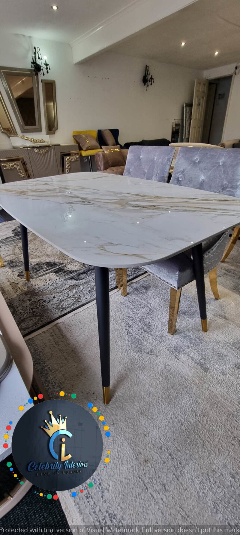 Venice Marble/Ceramic Dining Table 1.2 and 1.5m