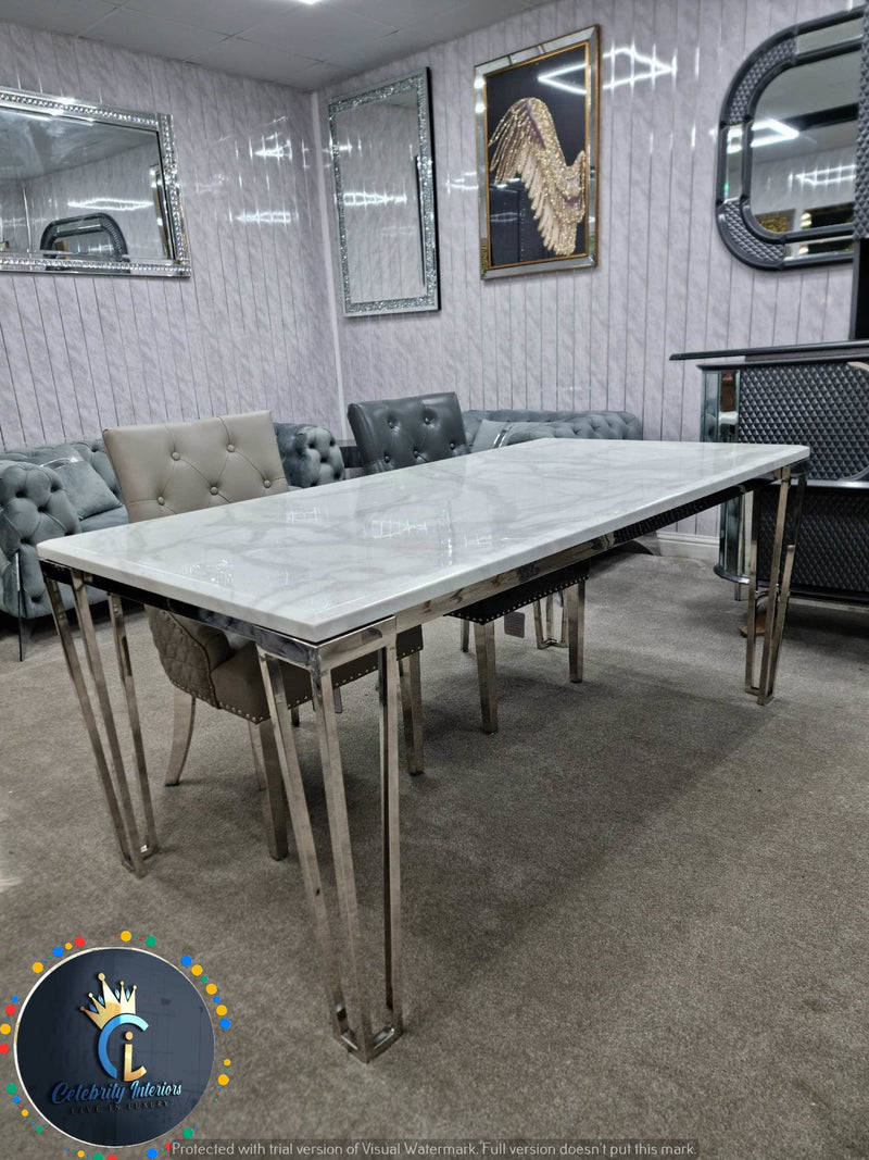 Barcelona Marble/Ceramic Dining Table  1.2m and 1.5m