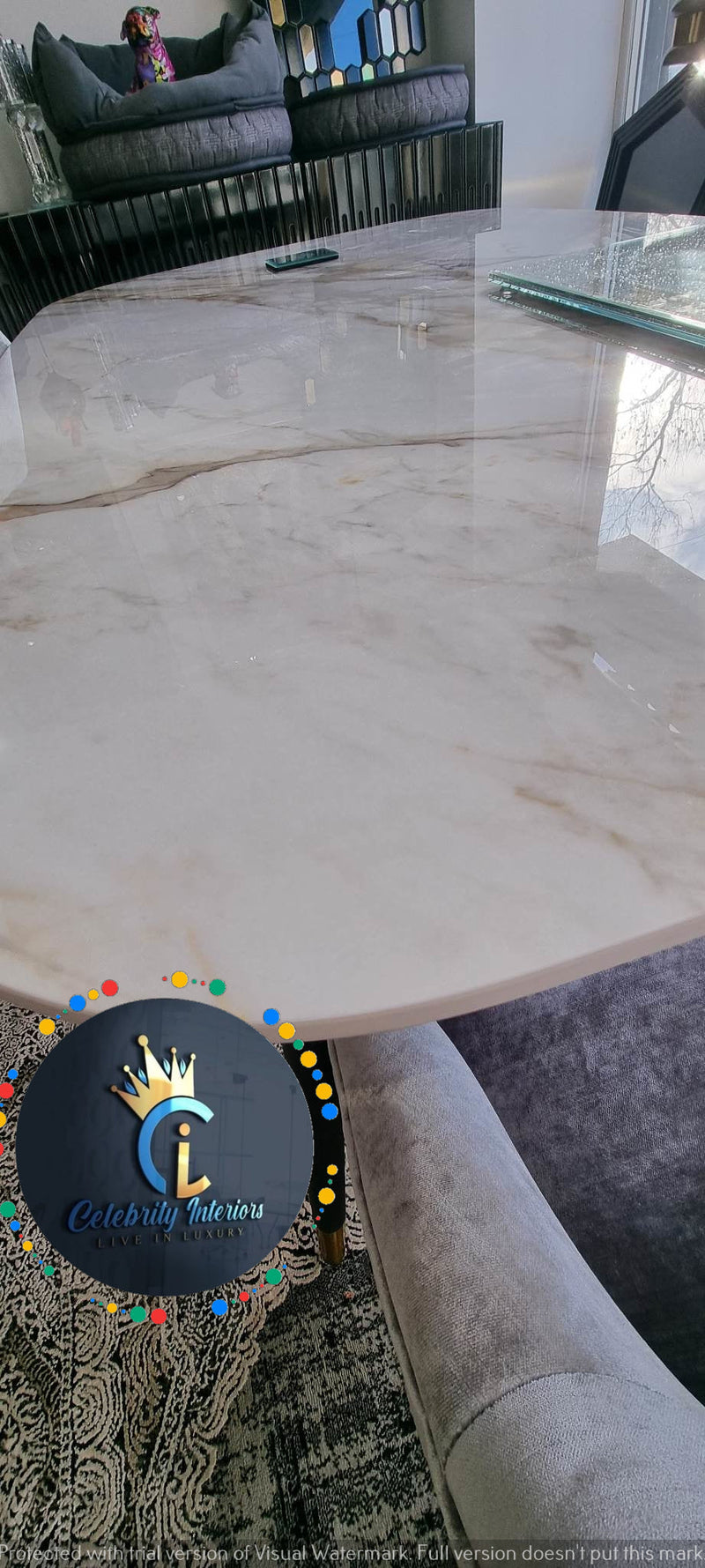 Venice Marble/Ceramic Dining Table 1.2 and 1.5m