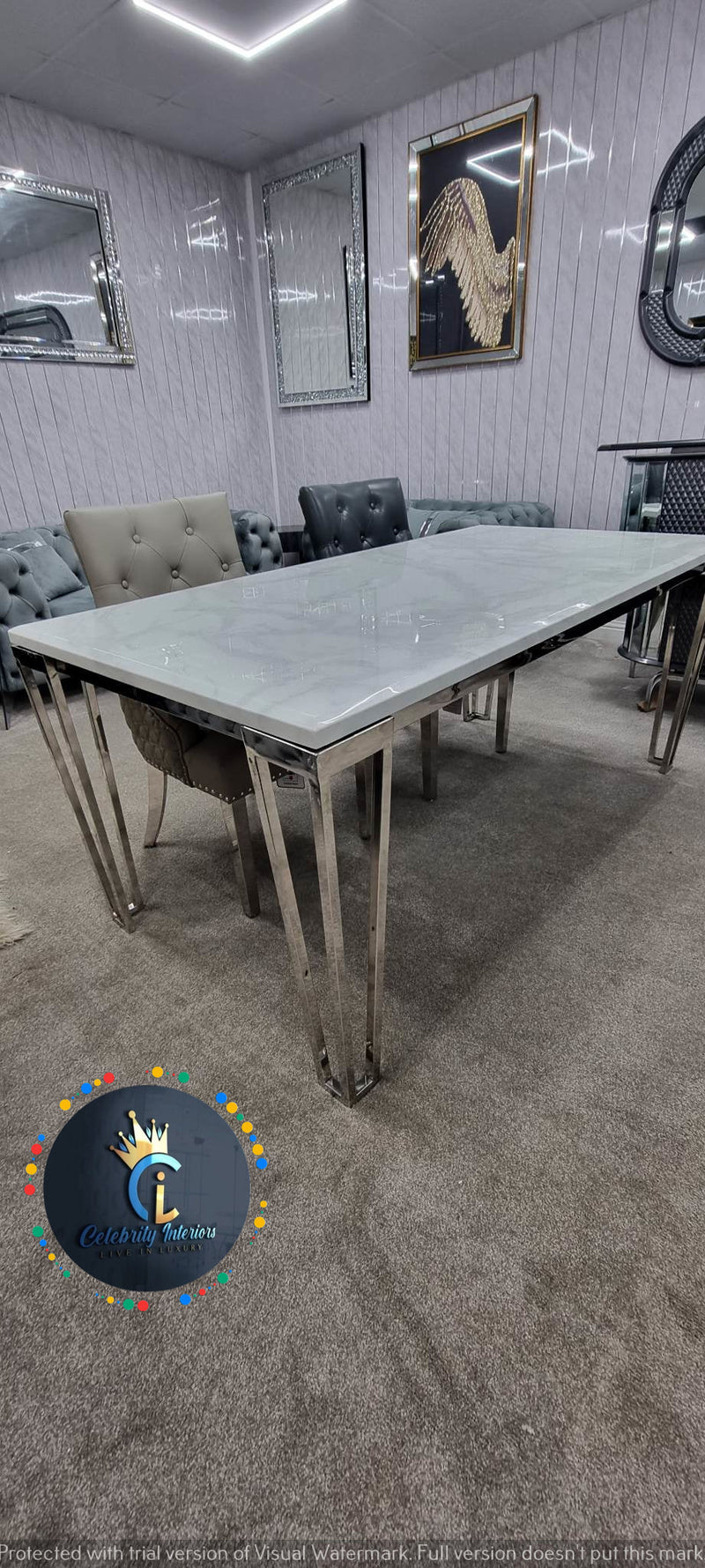 Barcelona Marble/Ceramic Dining Table  1.2m and 1.5m