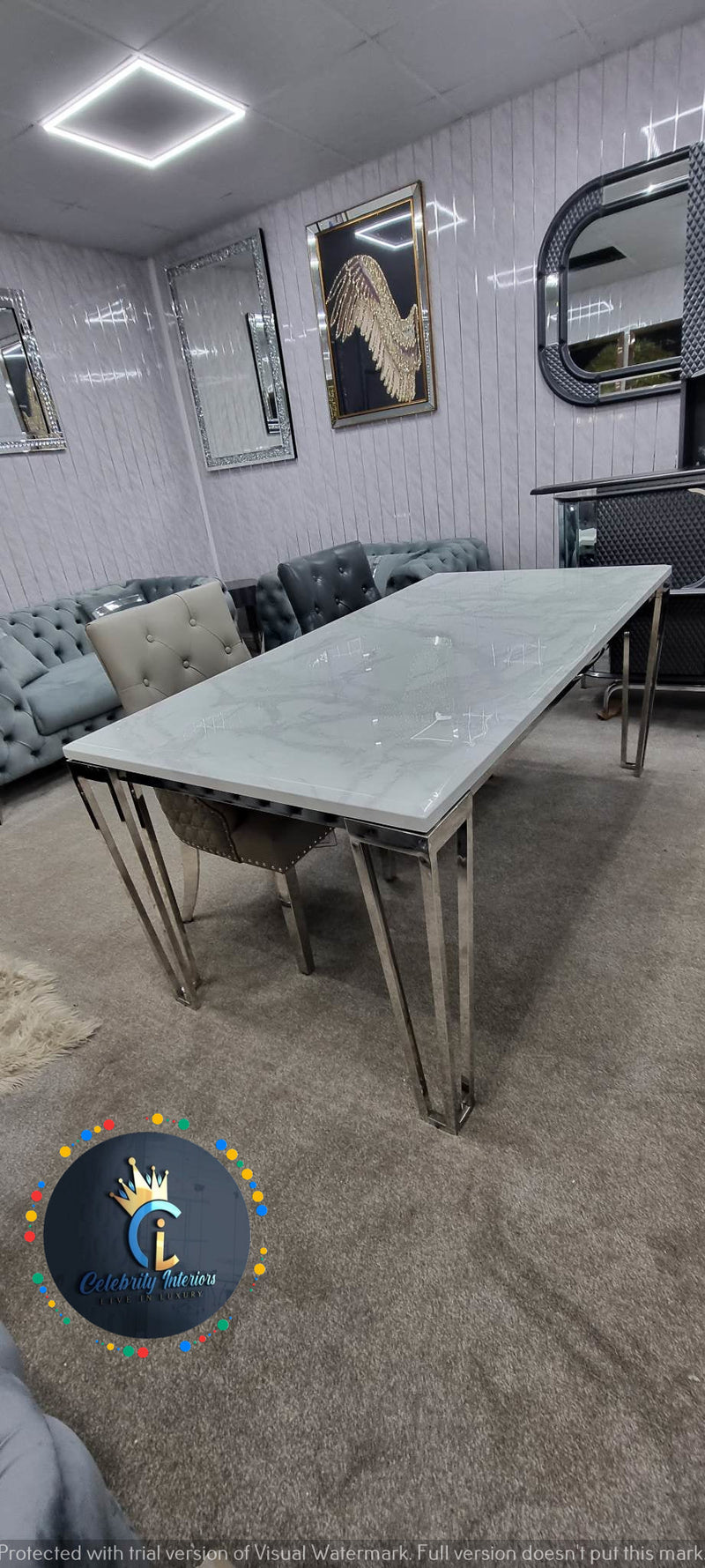 Barcelona Marble/Ceramic Dining Table  1.2m and 1.5m