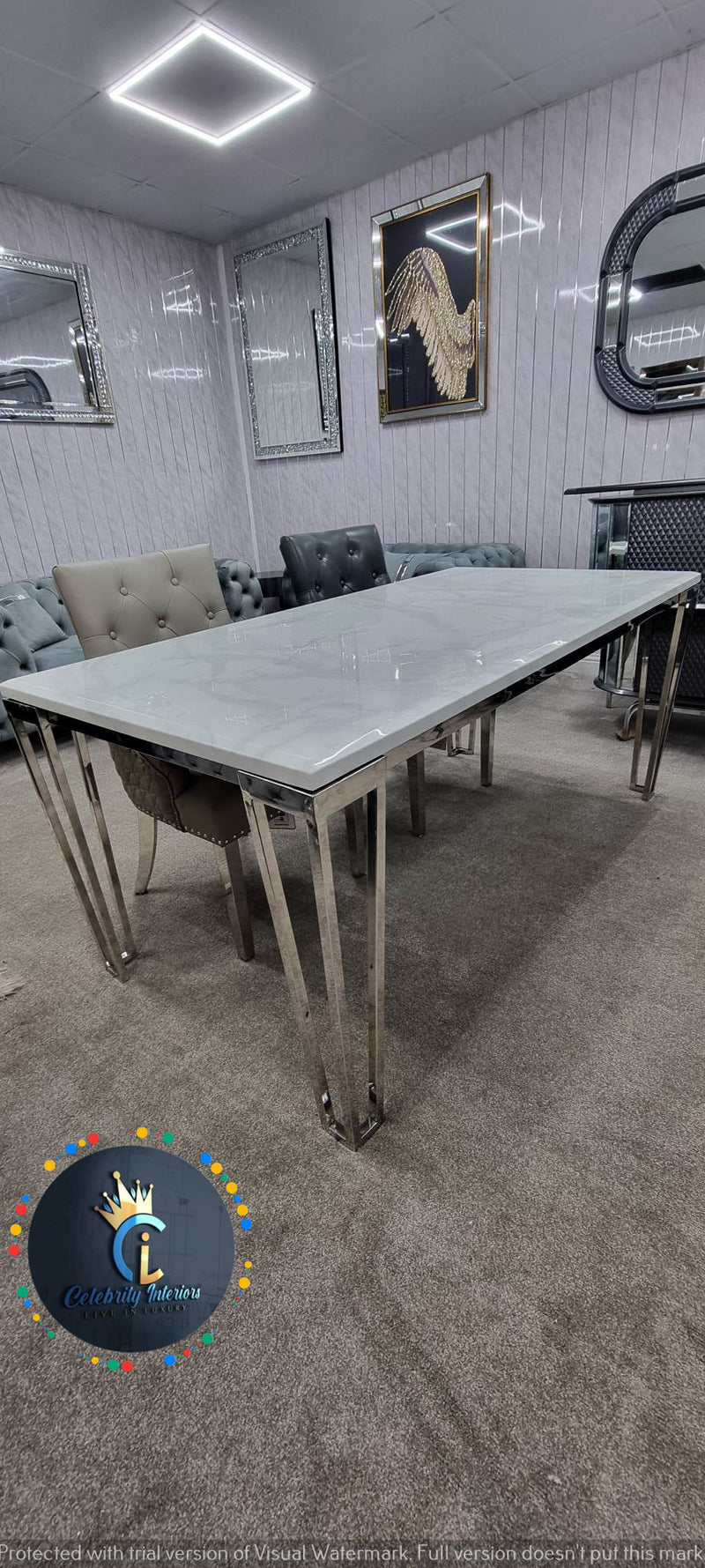 Barcelona Marble/Ceramic Dining Table  1.2m and 1.5m