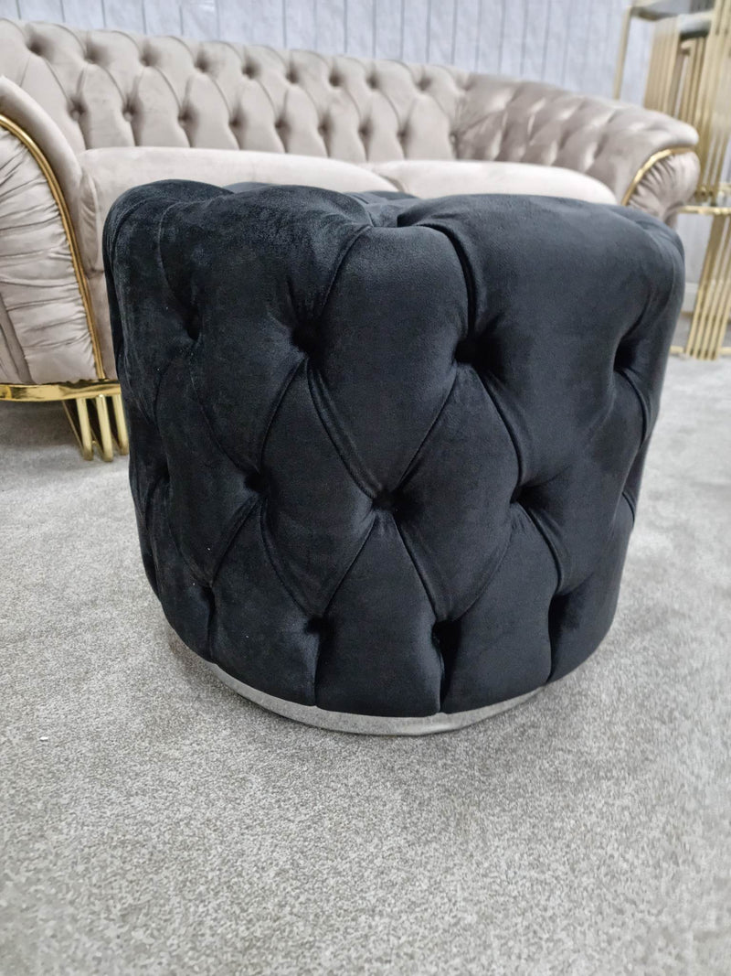 Round Upholstered Footstool (Small)