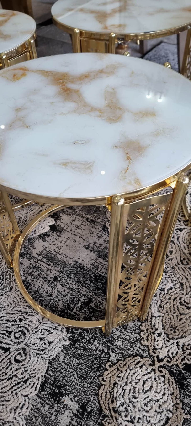 RONA NEST OF TABLES 3 - BLACK AND GOLD