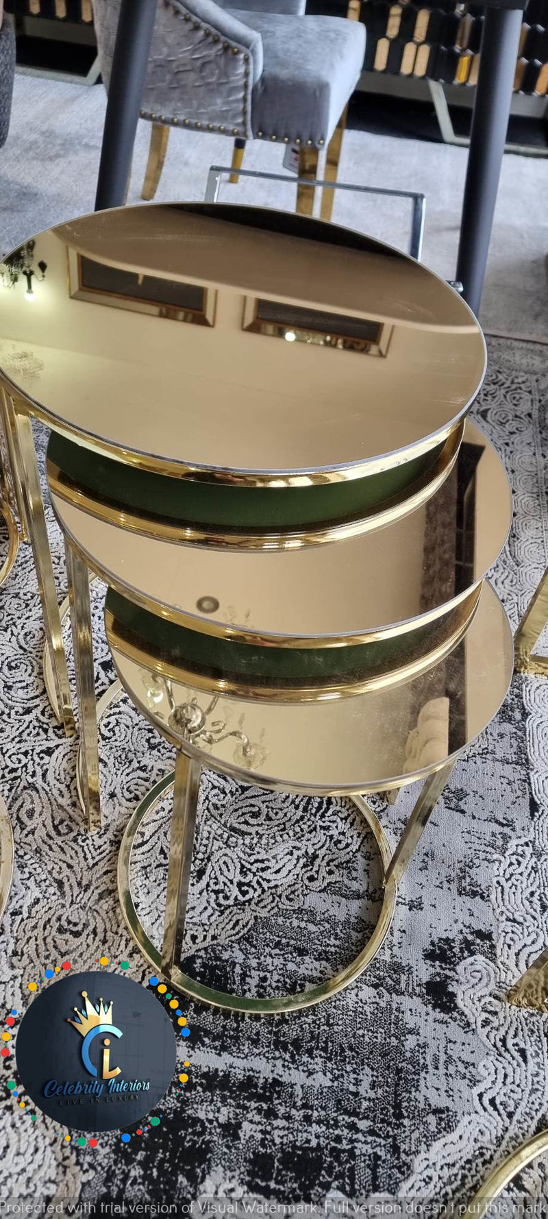 Nestof3 bronze gold tables sidetable goldtable livingroom furniture homedecor homeowner house nest 