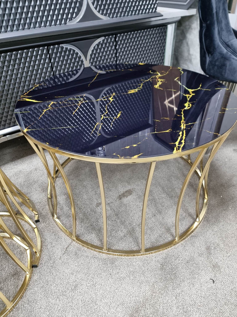 Nestof3 bronze gold tables sidetable goldtable livingroom furniture homedecor homeowner house nest 