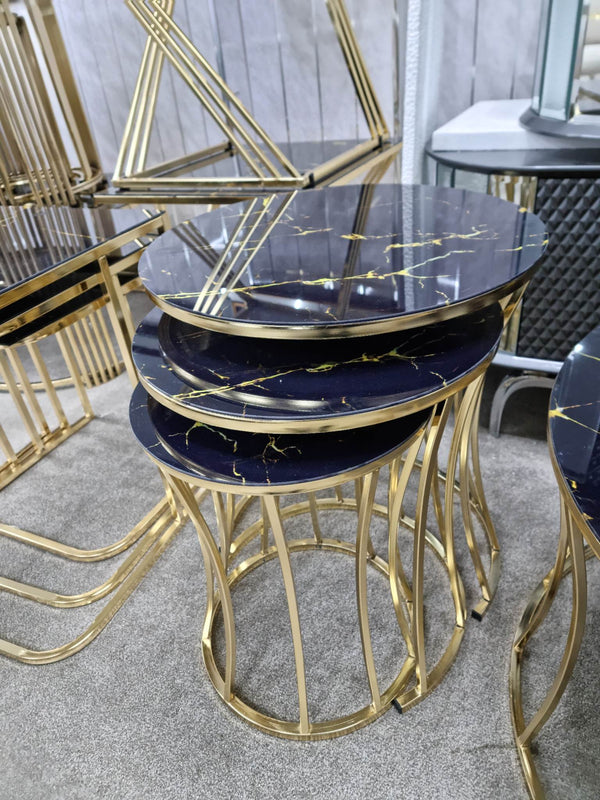 Nestof3 bronze gold tables sidetable goldtable livingroom furniture homedecor homeowner house nest 