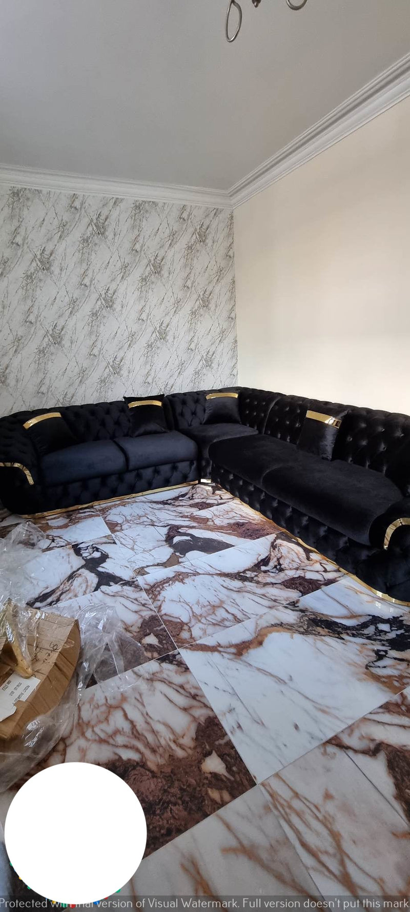 Chrometrimsofa goldtrimsofa velvetsofa dubaisofacollection plushvelvetsofas luxurysofa uniquesofas furniture sofas sofa cornersofa 3+2sofa homedecor design interiordesign livingroom home furnituredesigns love bespoke bespokesofas