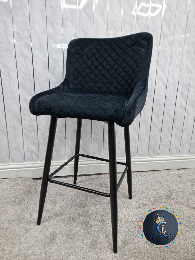 VEGAS VELVET BARSTOOL (BOX OF 2 STOOLS)