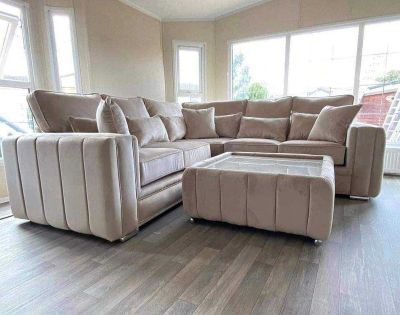 Louisiana Plush Velvet Corner Sofa Range