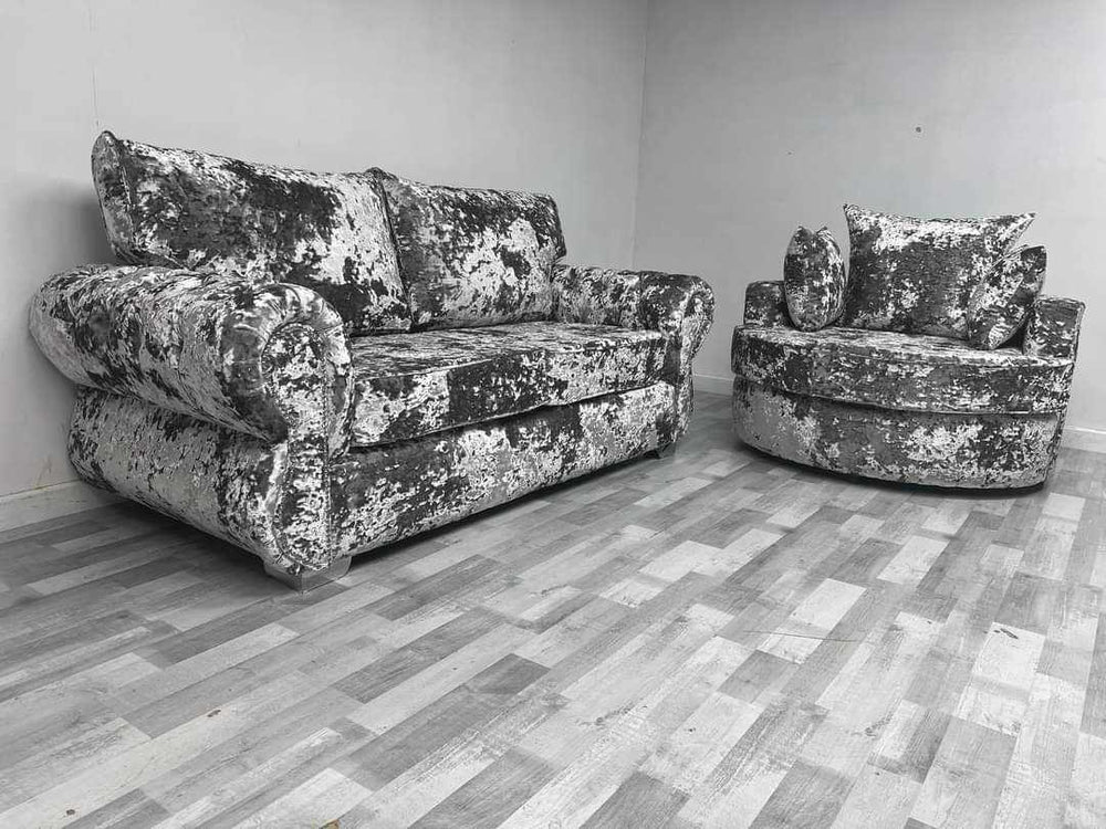 Windsor 3 2 Crushed Velvet Sofa Range beds sofas dining sets chairs mirrors