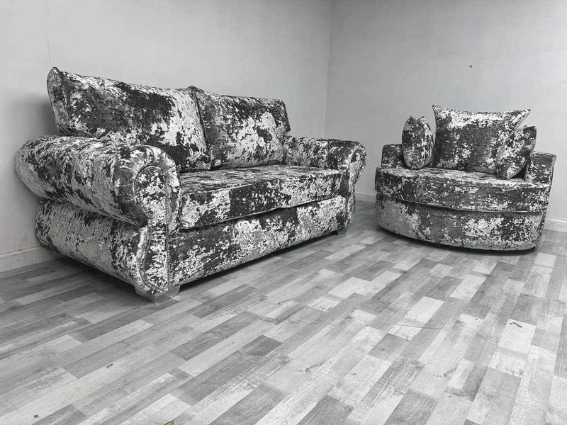 Ashton Premium 3+2 Lustro Crushed Velvet Sofa Range — Celebrity Interiors