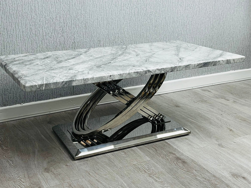 Elina Grey Marble Coffee Table Light Grey Marble