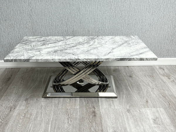 Elina Grey Marble Coffee Table Light Grey Marble