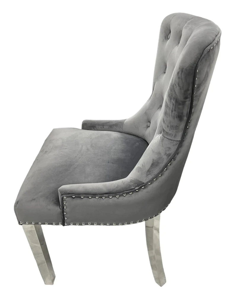 Velvetdiningchair chromelegsdiningchair diningchair lionknockerdiningchair creamvelvetdiningchair blackvelvetdiningchair dining diningroom chair 