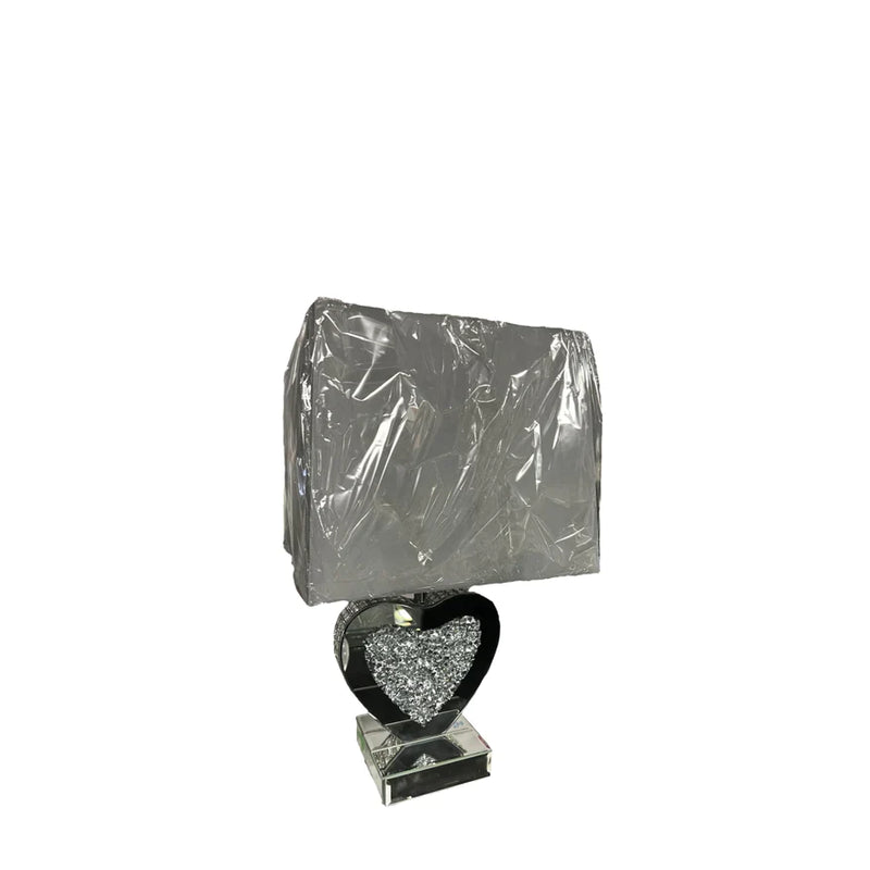 Crushed diamond heart table lamp