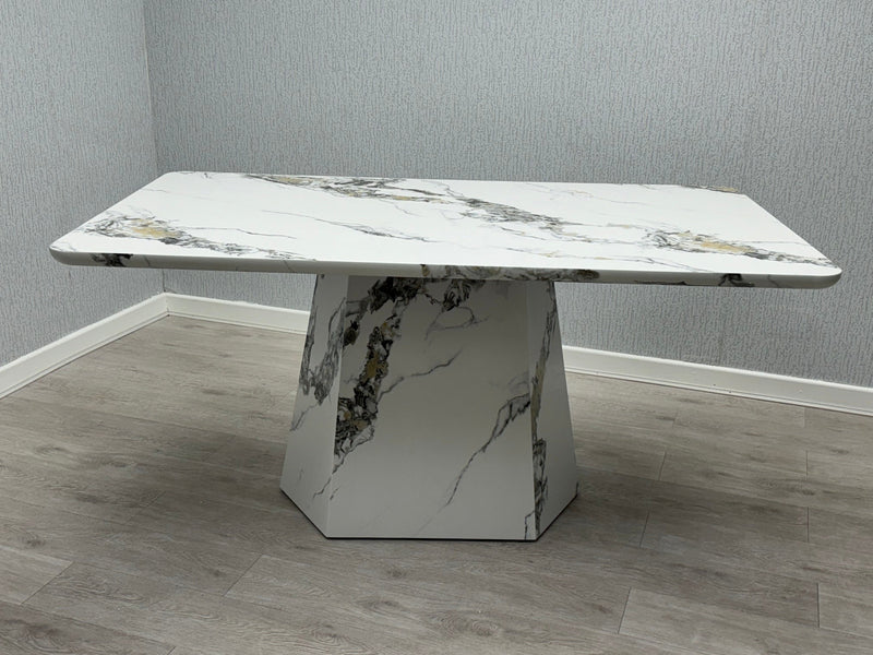 Capri Marble Effect Dining Table Set