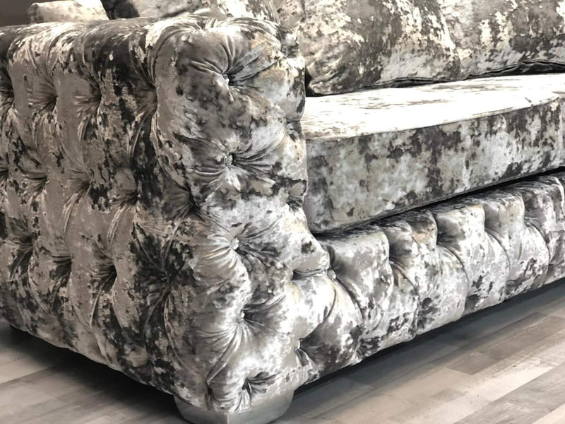 Ashton premium lustro crush velvet 3+2 sofa set Chromesofa mercurylustro sofa lustro bespoke home homedecor crushedvelvetsofa crushedvelvet 3+2sofa shinysofa sofawithdiamonds interiordesign livingroom furnituredesign furniture fyp trend christinamarone studding beautiful love 