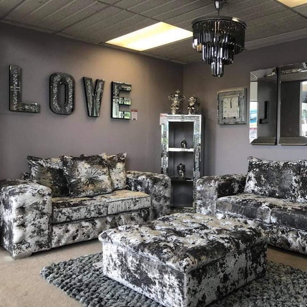 Ashton Premium 3 2 Lustro Crushed Velvet Sofa Range