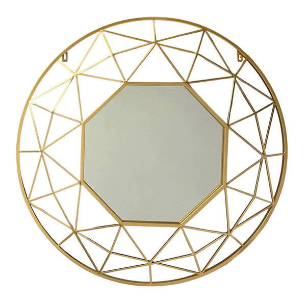 Gold Hexagonal wall mirror