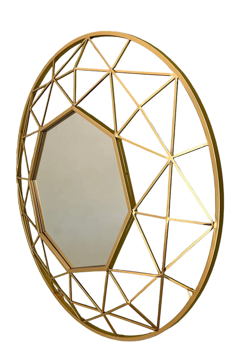 Gold Hexagonal wall mirror