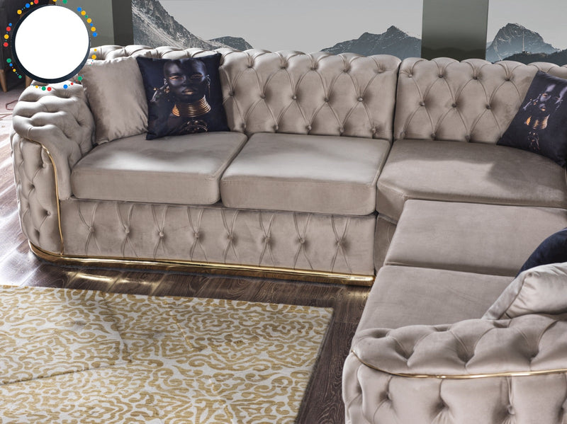 Chrometrimsofa goldtrimsofa velvetsofa dubaisofacollection plushvelvetsofas luxurysofa uniquesofas furniture sofas sofa cornersofa 3+2sofa homedecor design interiordesign livingroom home furnituredesigns love bespoke bespokesofas