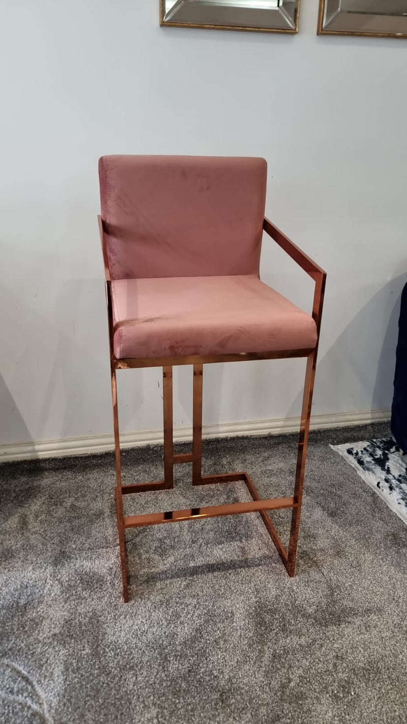 ATLANTIS LUXURY METAL PLATING BARSTOOL - PINK & ROSE GOLD