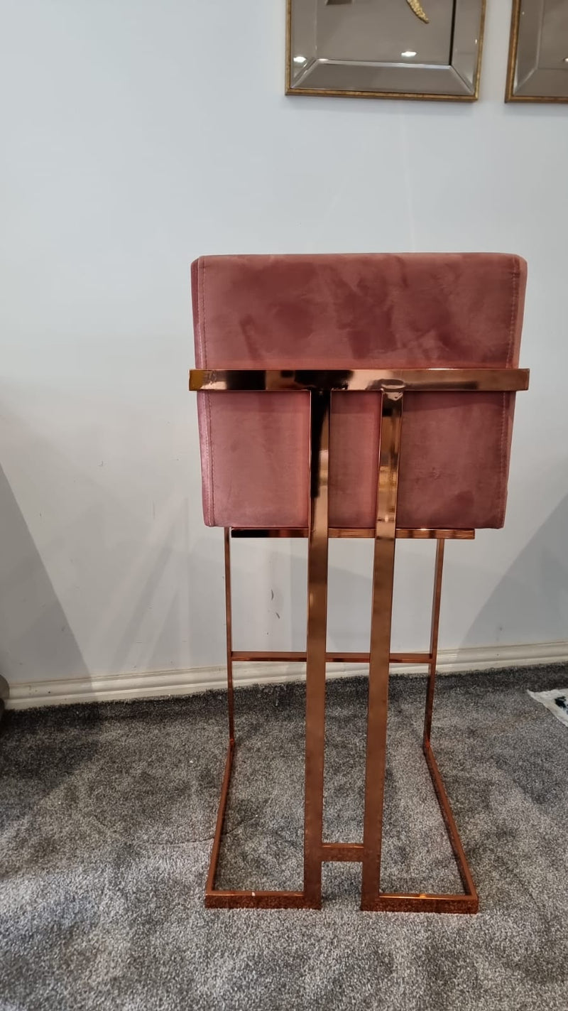 ATLANTIS LUXURY METAL PLATING BARSTOOL - PINK & ROSE GOLD