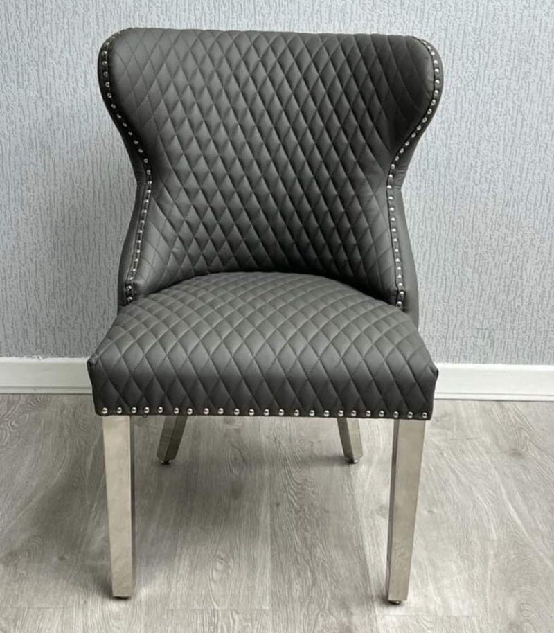 Valentino Grey Leather dining chair