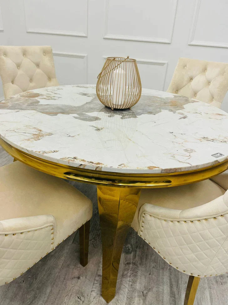 Louis Round Sintered Stone Top Dining Table