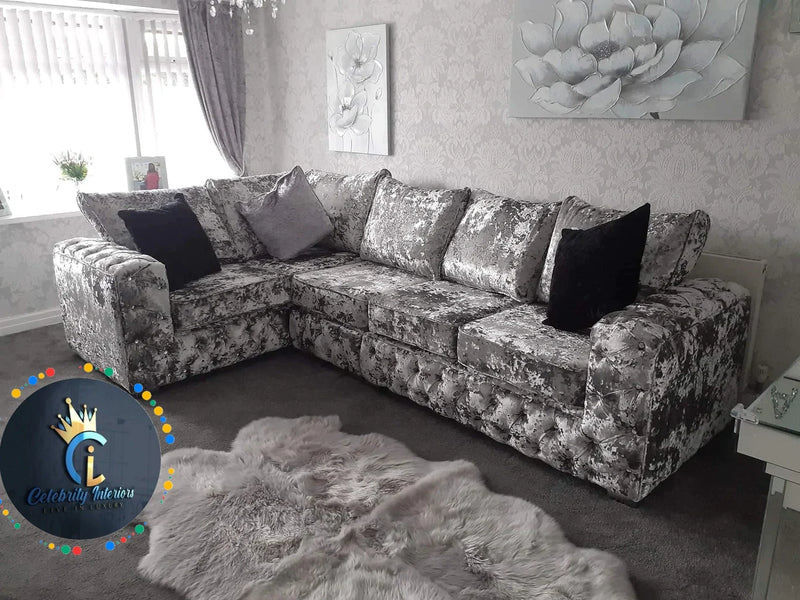 Chromesofa mercurylustro sofa lustro bespoke home homedecor crushedvelvetsofa crushedvelvet cornersofa shinysofa sofawithdiamonds interiordesign livingroom furnituredesign furniture fyp trend christinamarone studding beautiful love living couch velvetsofa bespokesofa scatterbackcushions formalbackcushions 