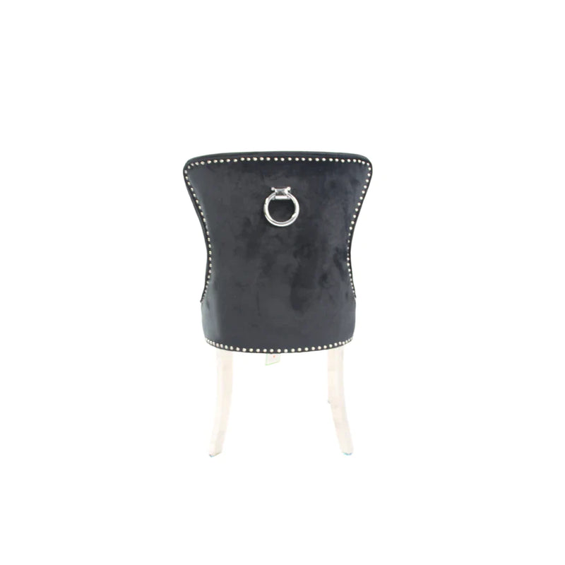 Chelsea Black Velvet Ring knocker Dining chair