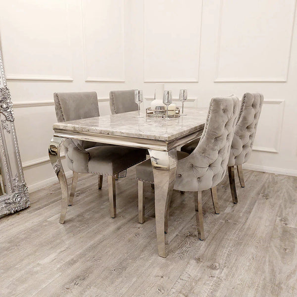Louis Dining Table + Kensington Dining Chairs
