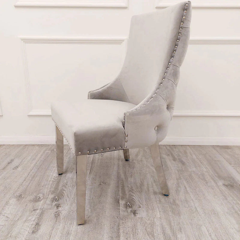 Velvetdiningchair chromeleggeddiningchair chromelegsdiningchair diningchair ringknockerdiningchair silvervelvetdiningchair greyvelvetdiningchair creamvelvetdiningchair blackvelvetdiningchair dining diningroom chair checkeredbackdiningchair