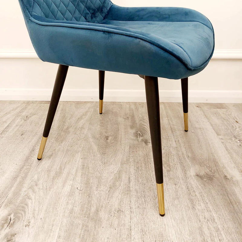 Luna Velvet crossed stich Dining Chair