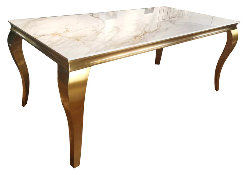 Lewis Gold Ceramic Dining Table1.5 and1.8m Size