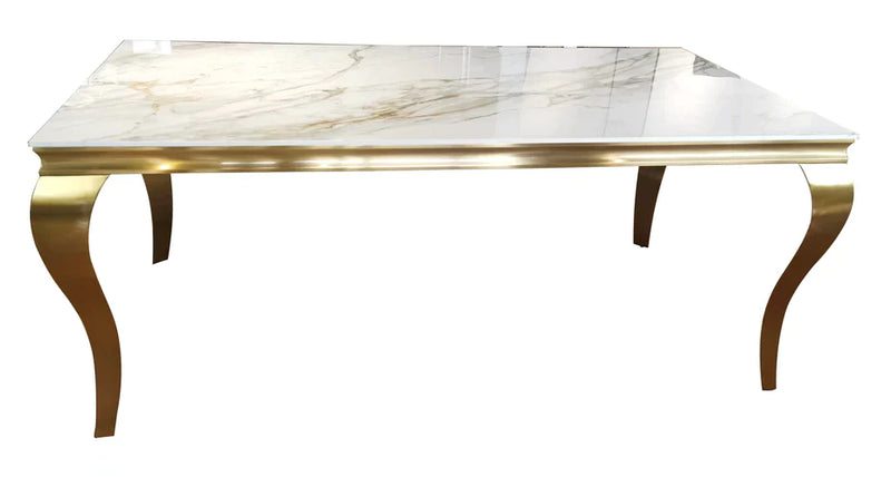 Lewis Gold Ceramic Dining Table1.5 and1.8m Size