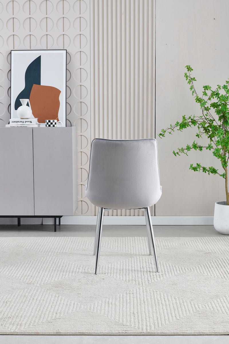 Mortiz Grey Velvet Dining Chair