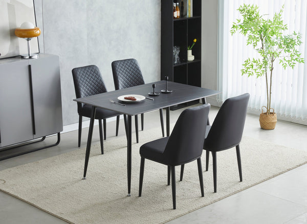 Oxford Ceramic Black Dining Table 1.2m & 4 Chairs