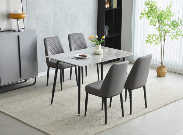Oxford Ceramic Grey Dining Table 1.2m & 4 Chairs