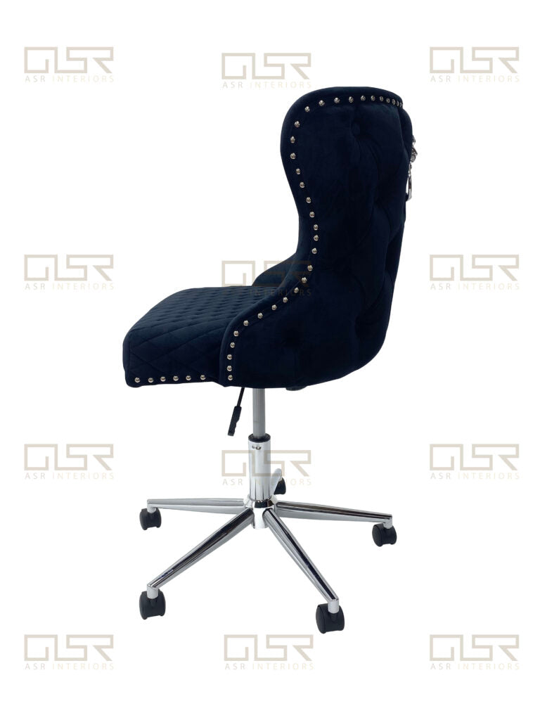 Valentino Grey Velvet Office Chair