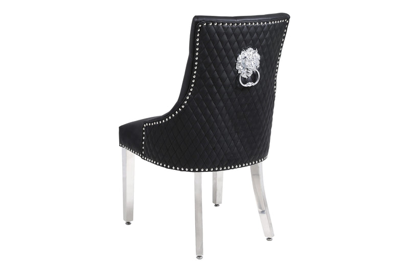 Majestic Hudson Grey/Black PU Leather Dining Chair