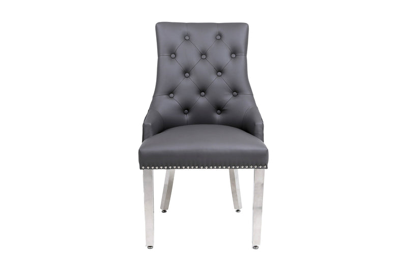 Majestic Hudson Grey/Black PU Leather Dining Chair