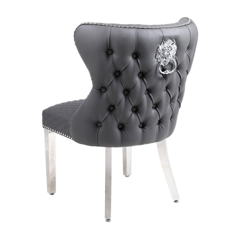 puleatherdiningchair tufted lion knocker Velvetdiningchair goldlegsdiningchair diningchair lionknockerdiningchair creamvelvetdiningchair blackvelvetdiningchair dining diningroom chair 